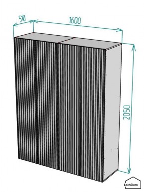 Шкаф Linnea MHR-4-1 2050х1600х510 (Белый-М 11.1.2) в Коротчаево - korotchaevo.ok-mebel.com | фото 2