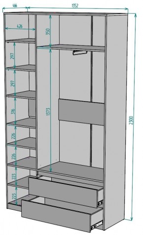 Шкаф Мальта H212 в Коротчаево - korotchaevo.ok-mebel.com | фото 2