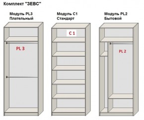 Шкаф распашной серия «ЗЕВС» (PL3/С1/PL2) в Коротчаево - korotchaevo.ok-mebel.com | фото 2