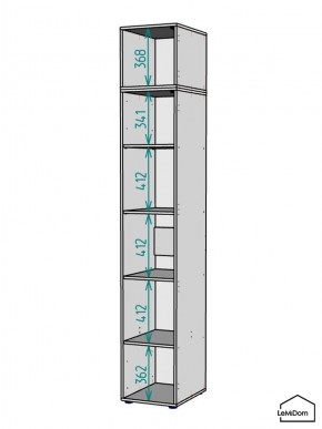 Шкаф с антресолью Linnea MHR-1A-2 2450х400х510 (Белый-М 11.1.1) в Коротчаево - korotchaevo.ok-mebel.com | фото 3
