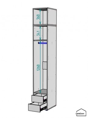 Шкаф с антресолью Linnea MHR-1A-3 2450х400х510 (Белый-М 11.1.1) в Коротчаево - korotchaevo.ok-mebel.com | фото 3