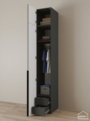 Шкаф с антресолью Linnea MHR-1A-3 2450х400х510 (Графит-М 11.1.25) в Коротчаево - korotchaevo.ok-mebel.com | фото 5