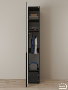 Шкаф с антресолью Linnea MHR-1A-3 2450х400х510 (Графит-М 11.1.25) в Коротчаево - korotchaevo.ok-mebel.com | фото 6