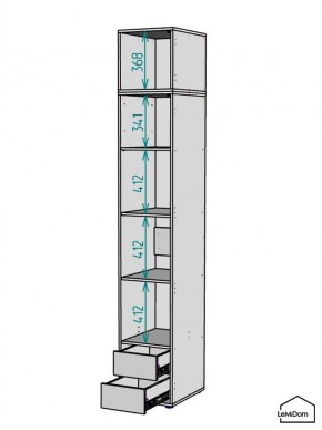 Шкаф с антресолью Linnea MHR-1A-4 2450х400х510 (Белый-М 11.1.1) в Коротчаево - korotchaevo.ok-mebel.com | фото 3