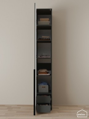Шкаф с антресолью Linnea MHR-1A-4 2450х400х510 (Графит-М 11.1.25) в Коротчаево - korotchaevo.ok-mebel.com | фото 4