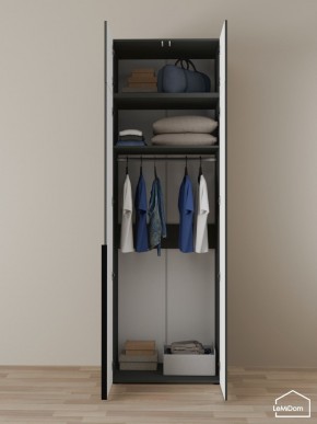 Шкаф с антресолью Linnea MHR-2A-1 2450х800х510 (Графит-М 11.1.25) в Коротчаево - korotchaevo.ok-mebel.com | фото 4