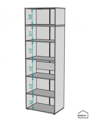 Шкаф с антресолью Linnea MHR-2A-2 2450х800х510 (ДВ-М 11.1.25) в Коротчаево - korotchaevo.ok-mebel.com | фото 3