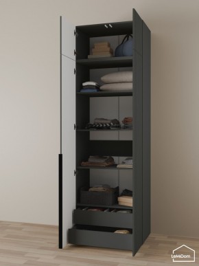 Шкаф с антресолью Linnea MHR-2A-3 2450х800х510 (Графит-М 11.1.25) в Коротчаево - korotchaevo.ok-mebel.com | фото 6