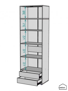 Шкаф с антресолью Linnea MHR-2A-4 2450х800х510 (Графит-М 11.1.25) в Коротчаево - korotchaevo.ok-mebel.com | фото 3
