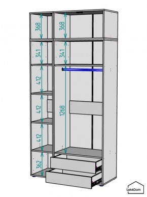 Шкаф с антресолью Linnea MHR-3POA-2 2450х1200х510 (Белый-М 11.1.1) в Коротчаево - korotchaevo.ok-mebel.com | фото 3
