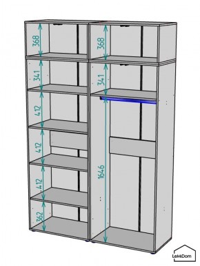 Шкаф с антресолью Linnea MHR-4POA-1 2450х1600х510 (Белый-М 11.1.1) в Коротчаево - korotchaevo.ok-mebel.com | фото 3