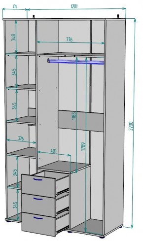 Шкаф с зеркалом Ольга H57_M в Коротчаево - korotchaevo.ok-mebel.com | фото 2