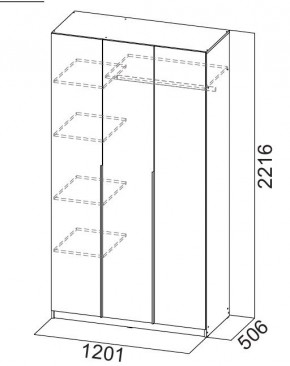 Шкаф ШК-5 (1200) Меланж в Коротчаево - korotchaevo.ok-mebel.com | фото 5