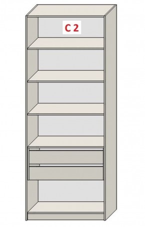 Шкаф СТАНДАРТ С1 без ящика серия "ГЕСТИЯ" (Бежевый песок/Дуб Небраска натуральный ) 800*520*2300 в Коротчаево - korotchaevo.ok-mebel.com | фото 6