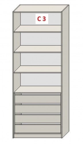Шкаф СТАНДАРТ С1 без ящика серия "ГЕСТИЯ" (Светло-серый/Дуб Небраска натуральный) 800*520*2300 в Коротчаево - korotchaevo.ok-mebel.com | фото 7