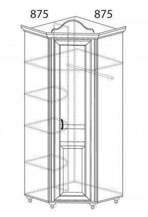 Шкаф угловой №562 "Алиса" (угол 875*875) в Коротчаево - korotchaevo.ok-mebel.com | фото 2