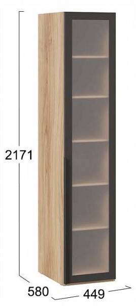 Шкаф-витрина Порто СМ-393.07.008 в Коротчаево - korotchaevo.ok-mebel.com | фото 3