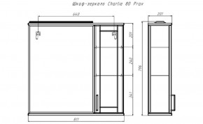 Шкаф-зеркало Charlie 80 правый Домино (DCh2520HZ) в Коротчаево - korotchaevo.ok-mebel.com | фото 9