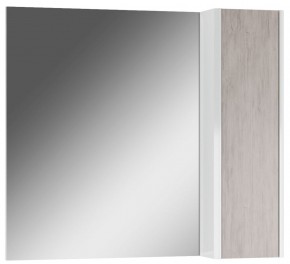 Шкаф-зеркало Uno 80 Дуб серый левый/правый Домино (DU1504HZ) в Коротчаево - korotchaevo.ok-mebel.com | фото 1