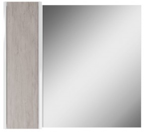 Шкаф-зеркало Uno 80 Дуб серый левый/правый Домино (DU1504HZ) в Коротчаево - korotchaevo.ok-mebel.com | фото 2