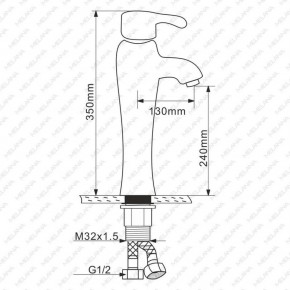 Смеситель д/ум MLN-F-001CBK-M керамический (Черный) в Коротчаево - korotchaevo.ok-mebel.com | фото 2