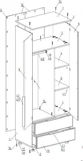 Спальный гарнитур "Лео" (модульный) в Коротчаево - korotchaevo.ok-mebel.com | фото 13