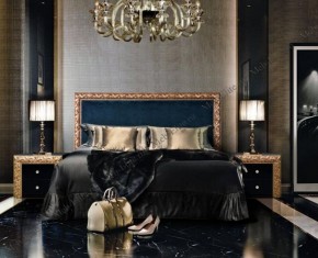 Спальный гарнитур Тиффани Premium черная/золото в Коротчаево - korotchaevo.ok-mebel.com | фото 1