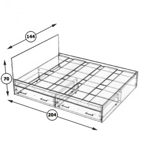 Стандарт Кровать с ящиками 1400, цвет дуб сонома, ШхГхВ 143,5х203,5х70 см., сп.м. 1400х2000 мм., без матраса, основание есть в Коротчаево - korotchaevo.ok-mebel.com | фото 6