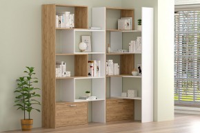 Стеллаж раздвижной (ЛДСП дуб крафт золотой/белый) в Коротчаево - korotchaevo.ok-mebel.com | фото 2