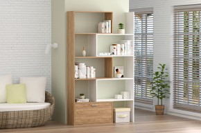 Стеллаж раздвижной (ЛДСП дуб крафт золотой/белый) в Коротчаево - korotchaevo.ok-mebel.com | фото 3