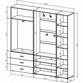 Стенка для прихожей Мартин-3 в Коротчаево - korotchaevo.ok-mebel.com | фото 3