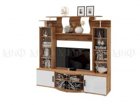 Стенка Виста (Белый глянец/Дуб крафт) в Коротчаево - korotchaevo.ok-mebel.com | фото
