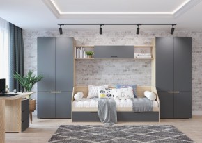 Стол 1200/3 ящика АНТАЛИЯ (Сонома/Графит софт) в Коротчаево - korotchaevo.ok-mebel.com | фото 2