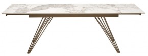 Стол ACERRA NEW 160 GLOSS LUXURY PANDORA SOLID CERAMIC/ каркас цвета шампань, ®DISAUR в Коротчаево - korotchaevo.ok-mebel.com | фото 5