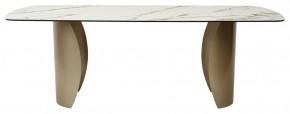 Стол BRONTE 220 KL-188 Контрастный мрамор матовый, итальянская керамика/ Шампань, ®DISAUR в Коротчаево - korotchaevo.ok-mebel.com | фото 2