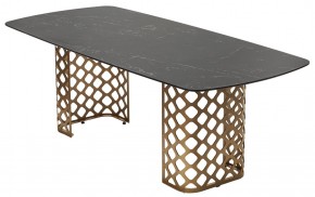 Стол CHIAVARI 220 KL-116 Черный мрамор матовый, итальянская керамика / бронзовый, ®DISAUR в Коротчаево - korotchaevo.ok-mebel.com | фото 7