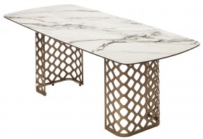 Стол CHIAVARI 220 KL-188 Контрастный мрамор матовый, итальянская керамика / Шампань, ®DISAUR в Коротчаево - korotchaevo.ok-mebel.com | фото 7