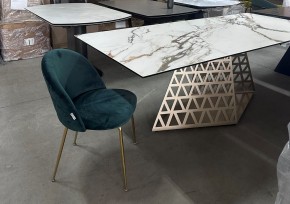 Стол ENNA 220 KL-188 Контрастный мрамор матовый, итальянская керамика/ каркас цвета шампань, ®DISAUR в Коротчаево - korotchaevo.ok-mebel.com | фото 8