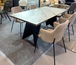 Стол IVAR 180 MARBLES KL-188 Контрастный мрамор, итальянская керамика, ®DISAUR в Коротчаево - korotchaevo.ok-mebel.com | фото 11