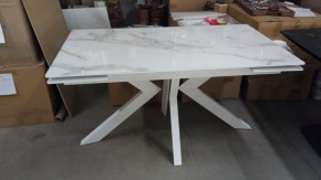 Стол Кентукки 3 140 БЕЛЫЙ МРАМОР, стекло / БЕЛЫЙ, М-City в Коротчаево - korotchaevo.ok-mebel.com | фото 2
