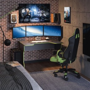 Стол компьютерный ВАРДИГ K1 120x82, антрацит/лайм в Коротчаево - korotchaevo.ok-mebel.com | фото 4