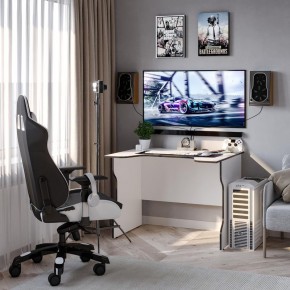 Стол компьютерный ВАРДИГ K2 100x82, белый/черный в Коротчаево - korotchaevo.ok-mebel.com | фото 4
