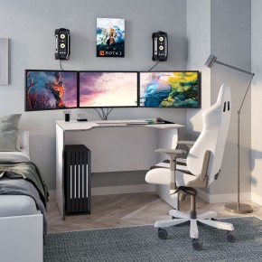 Стол компьютерный ВАРДИГ K2 100x82, белый/серебристый в Коротчаево - korotchaevo.ok-mebel.com | фото 4