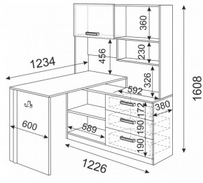 Стол компьютерный ВОЛКЕР М07 (ЯШС) в Коротчаево - korotchaevo.ok-mebel.com | фото 3
