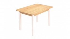 Стол ЛДСП (опоры белые) дуб сонома в Коротчаево - korotchaevo.ok-mebel.com | фото