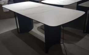 Стол RASMUS 160 TL-45 Белый мрамор, испанская керамика / черный каркас, ®DISAUR в Коротчаево - korotchaevo.ok-mebel.com | фото 2