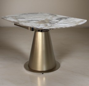 Стол TERAMO 135 GLOSS GRAND JADE SOLID CERAMIC, керамика, поворотн.механизм / Бронзовый, ®DISAUR в Коротчаево - korotchaevo.ok-mebel.com | фото