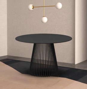 Стол TERNI 120 MATT BLACK MARBLE SOLID CERAMIC Черный мрамор матовый, керамика /Черн.каркас, ®DISAUR в Коротчаево - korotchaevo.ok-mebel.com | фото 1