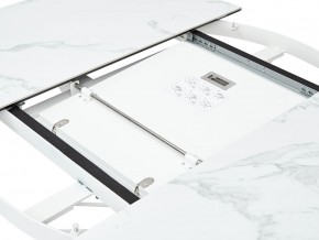 Стол TRENTO 120 HIGH GLOSS STATUARIO Белый мрамор глянцевый, керамика/ белый каркас, ®DISAUR в Коротчаево - korotchaevo.ok-mebel.com | фото 3