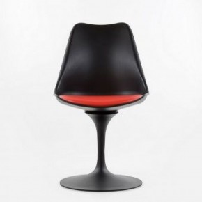 Стул Barneo N-8 Tulip style черный с красной подушкой в Коротчаево - korotchaevo.ok-mebel.com | фото